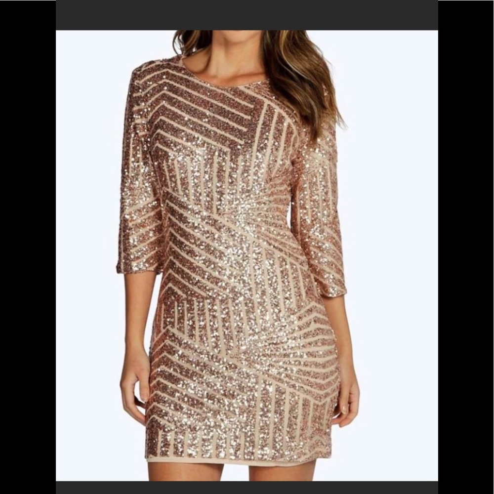 Boohoo brand gold dress
